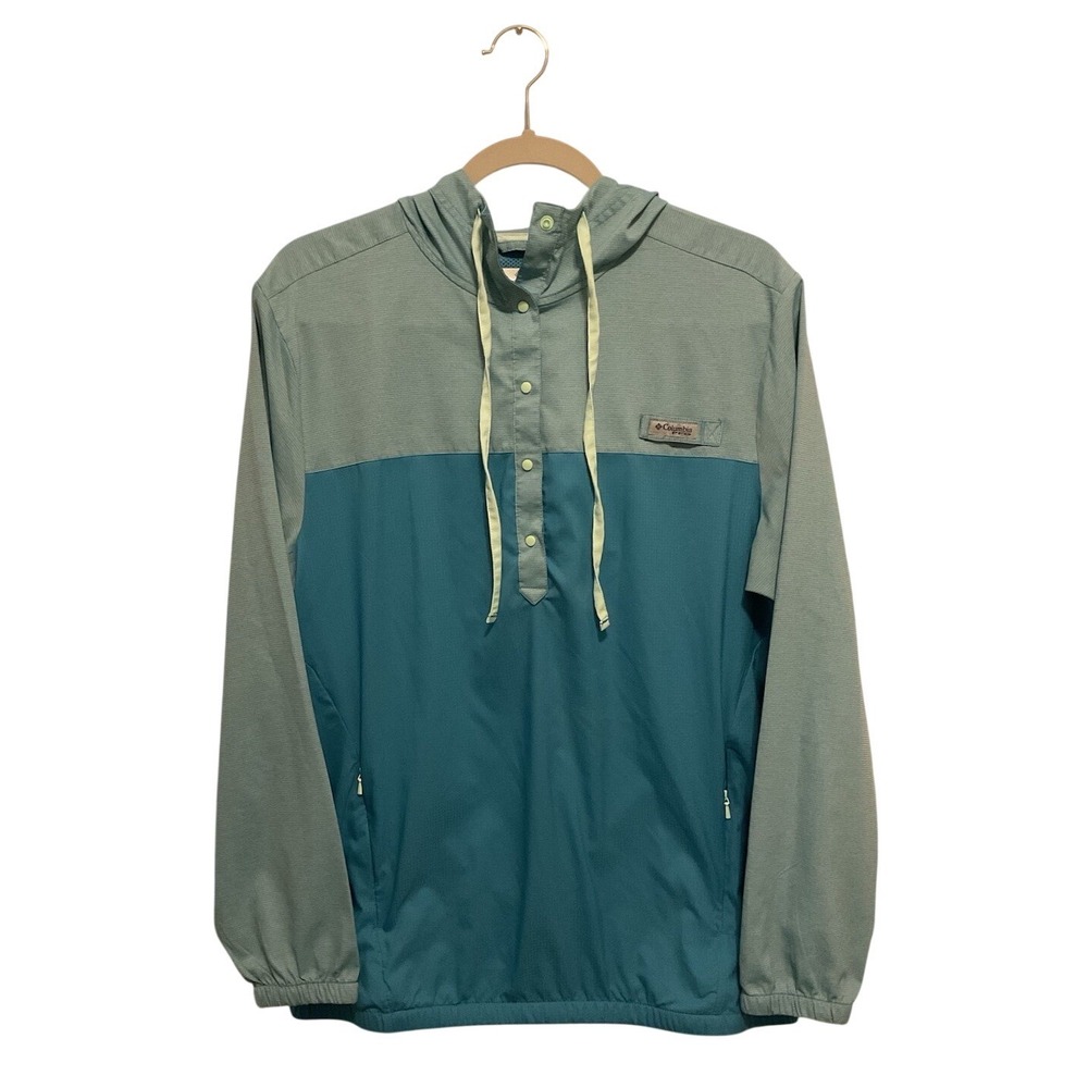 Columbia PFG Tamiami Hoodie Women's Medium Vented Long Sleeve Blue/Teal Fishing